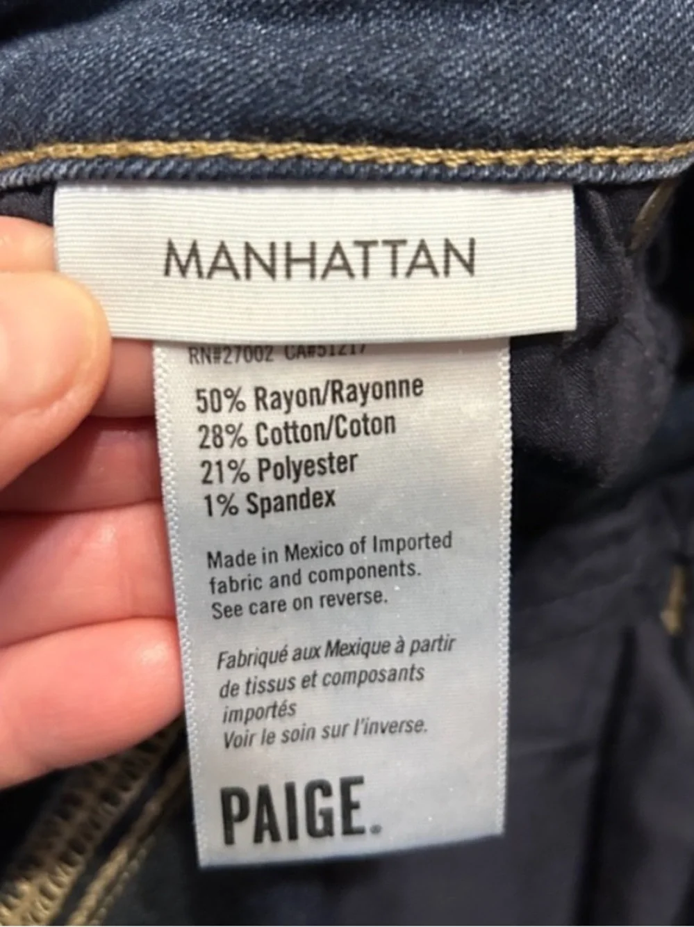 Paige Manhattan Mid Rise Slim Bootcut Jean Vivien Wash Womens 26 - 28x32.5 K